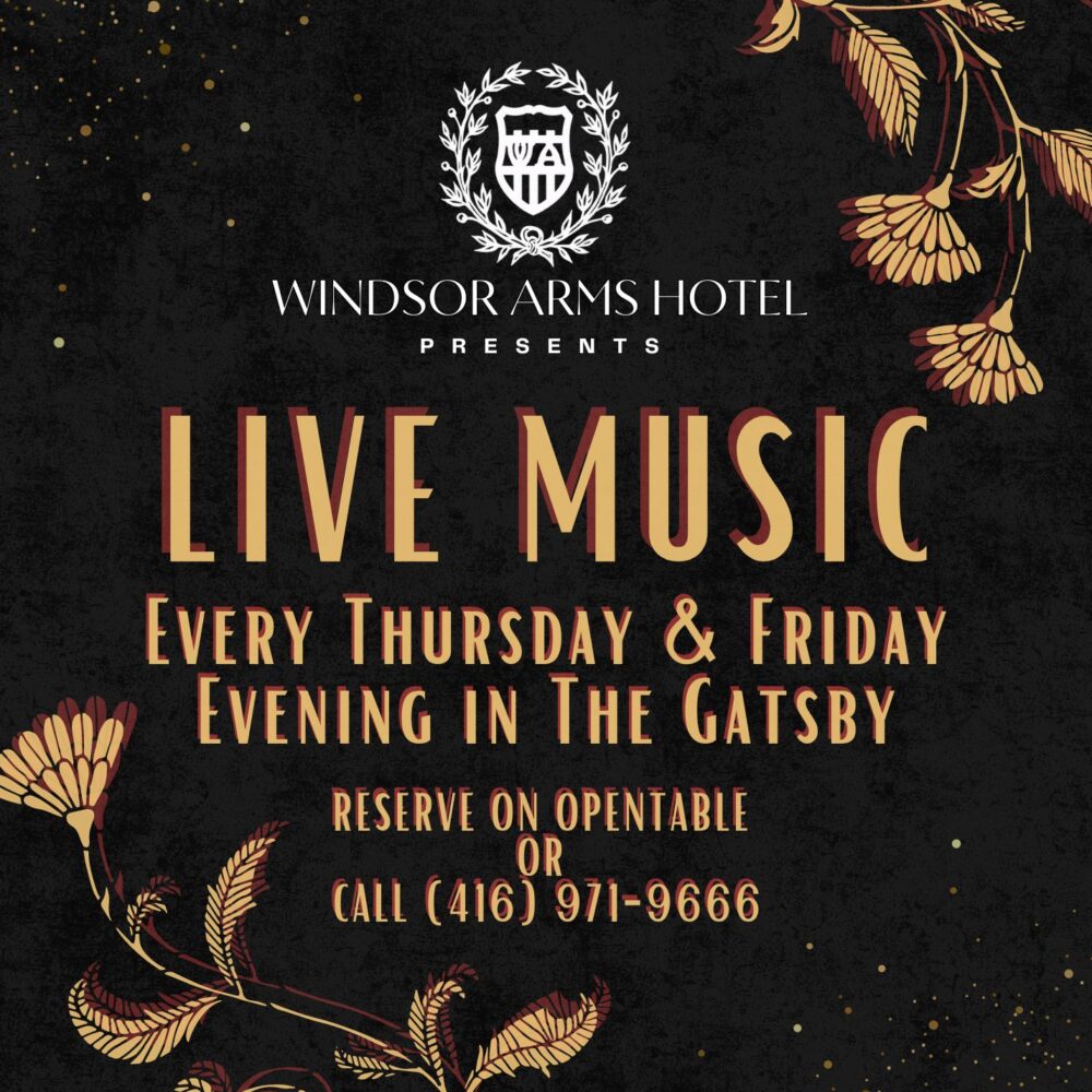 Live Music Every Thursday & Friday Evening in the Gatsby