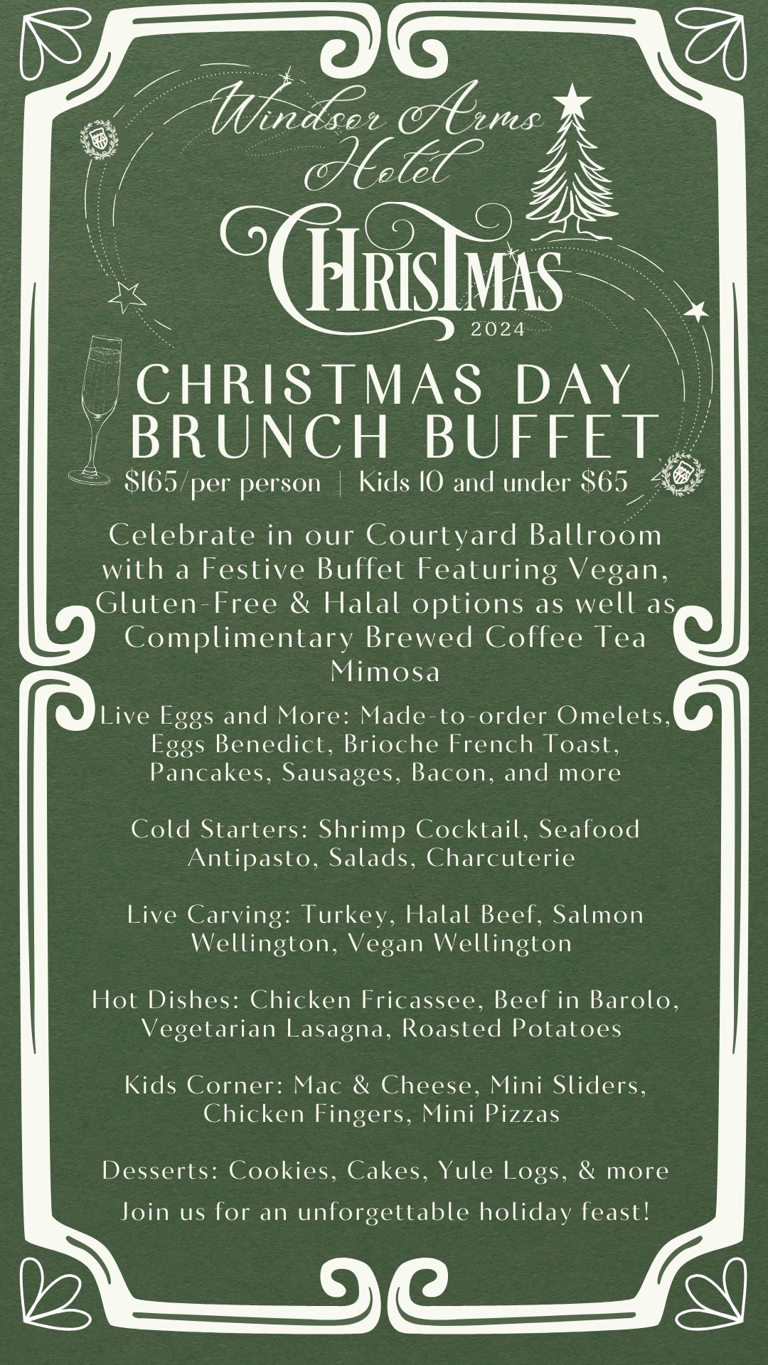 December 25 Christmas Day Buffet Brunch Menu